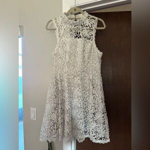 Beautiful Lace White and Grey Dress